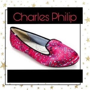 Charles Philip Satin Abstract Printed Loafers 6